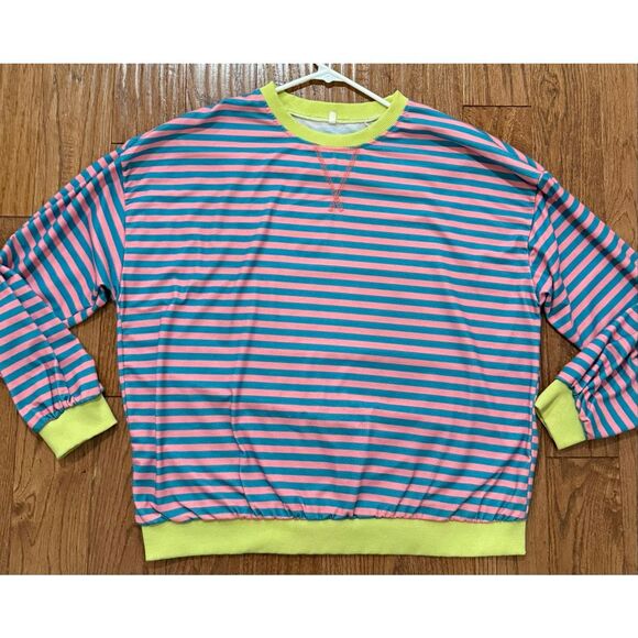 Amazon striped oversized crewneck sweater size M - Picture 5 of 7